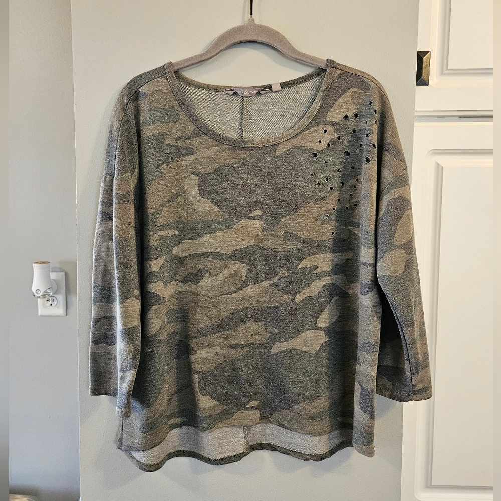 Distressed Camo Top